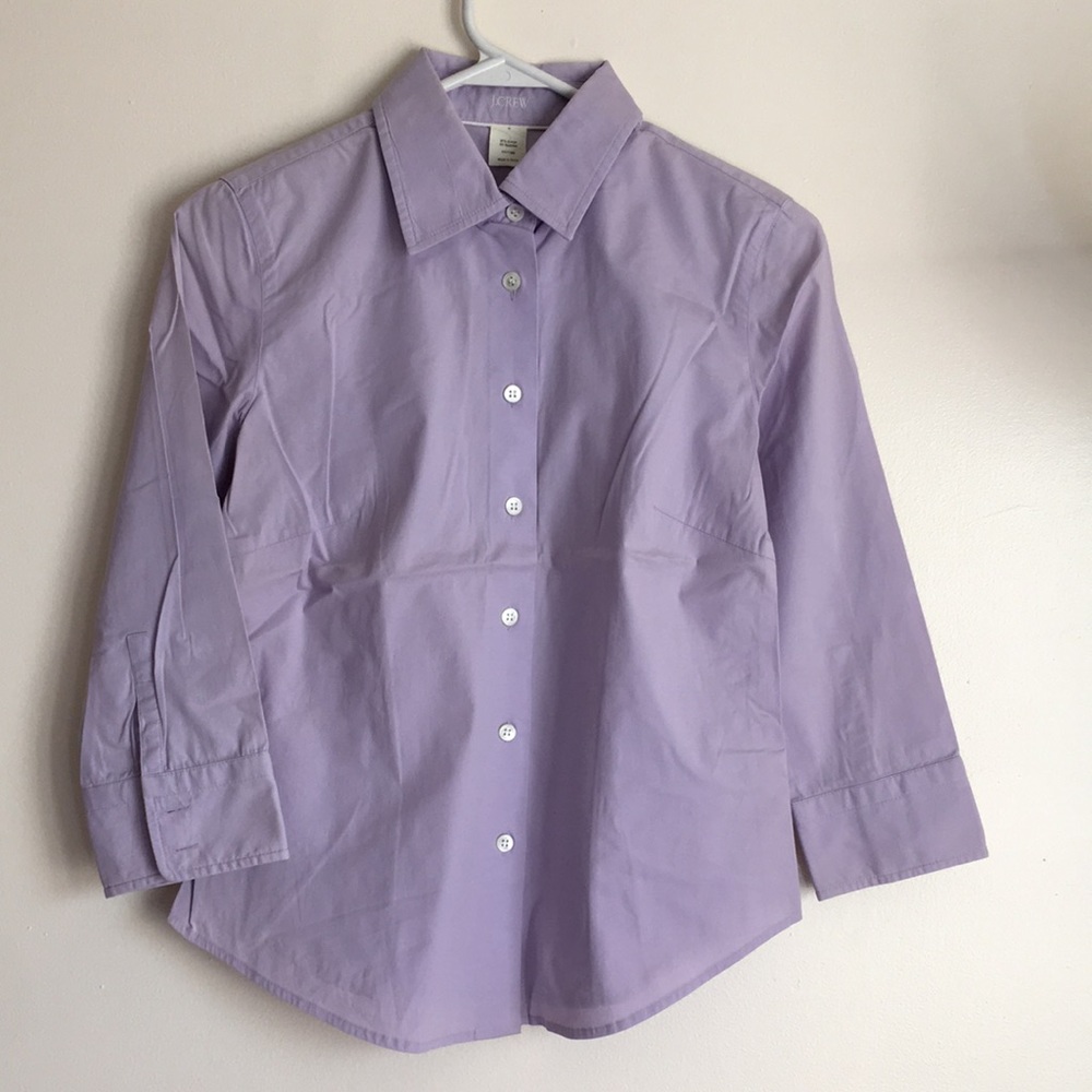J. Crew Cotton 3/4 Sleeve Dress Shirt
